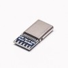 10pcs Type C Plug 180 Degree Bule PCB Mount Solder Type pour câble