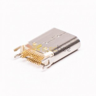 10pcs type c連接器板端母頭直式卡板式接PCB板 常規包裝