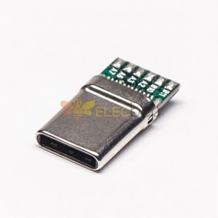 10pcs USB Tipo C 180 grados Enchufe 24 Pin Tipo de soldadura para cable Embalaje normal