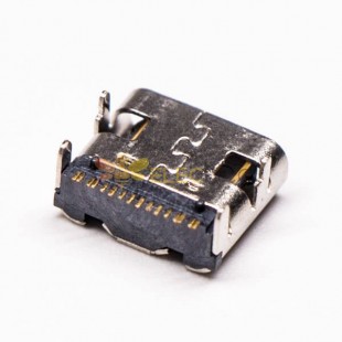10pcs USB Tipo C Conector Feminino Direito Angular SMT Embalagem normal