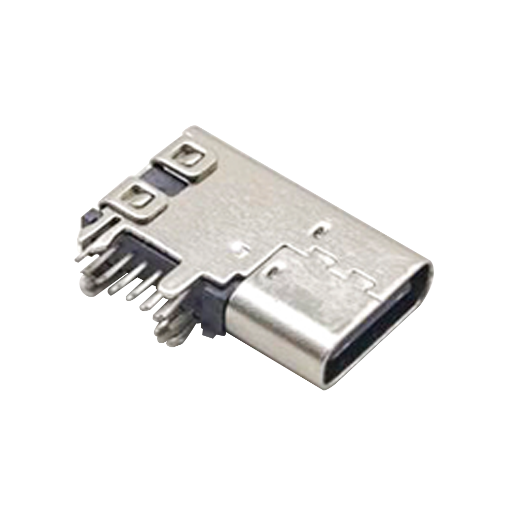10pcs USB Tipo C Feminino 90 Grau Bandeira Tipo através de Buraco