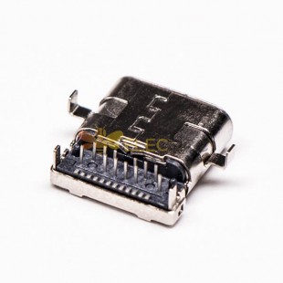 10pcs USB Type c母座弯头90度沉板式插板SMT 常规包装
