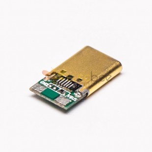 10шт USB Тип C Порт Plug Прямо 12 Pin PCB Горе Золотое покрытие Нормальная упаковка