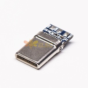 10pcs USB Tipo C Puerto Recto Macho Conector PCB Montaje