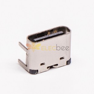 10pcs USB Tipo C ángulo recto hembra SMT a través del agujero Embalaje normal