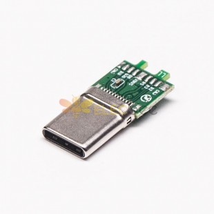 10pcs USB Type C Düz 180 Derece Fiş 24 Pin Lehim Tipi
