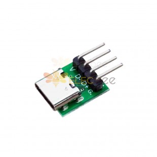 USB tipo C de 16 pines hembra a 4P R/A Montaje en placa de circuito impreso de 2,54 mm
