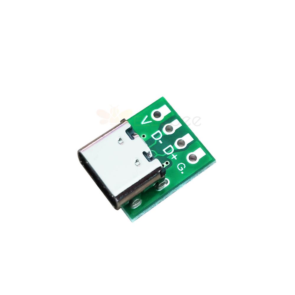 USB Type-C 16Pin Female to 4P R/A PCB Mount 2.54mm 