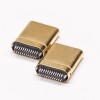 Tipo C 24 Pin Conector Straight Plug Through Hole Gold Plating