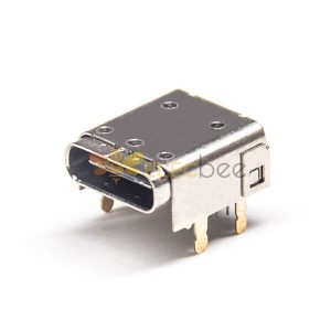 USB Tipo C Ângulo Direito 24 Pin Conector através de buraco para pcb montagem