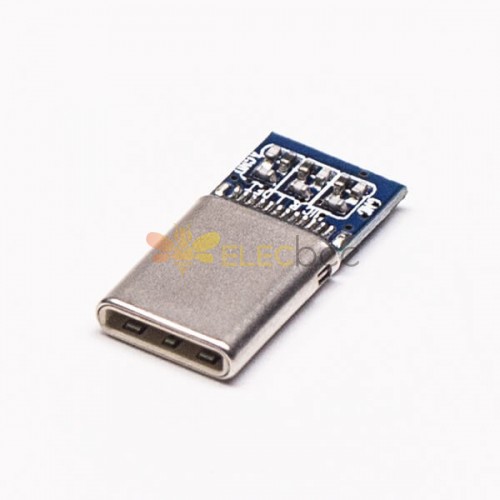 Type C Plug 180 Degree Bule PCB Mount Solder Type for Cable