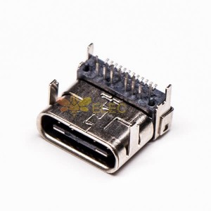 Type C USB Connector Right Angled Jack SMT et DIP