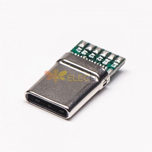 USB Type C 180 Degree Plug 24 Pin Solder Type pour câble