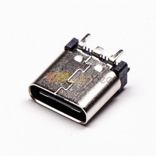 USB Tipo C 180 Grau Feminino SMT e DIP para PCB Mount