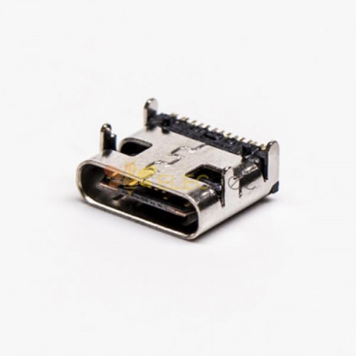 USB Tipo C 90 grados hembra SMT a través del agujero para montaje en PLACA