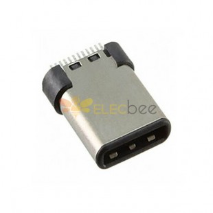 Conectores USB tipo C tipo macho DIP reto para PCB 20 unidades Embalagem normal