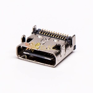 PCB Montaj için USB Type C Kadın Konnektör Sağ Açılı SMT