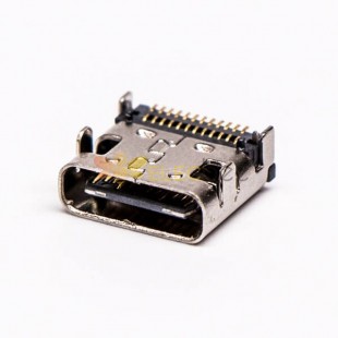 USB Тип C женский разъем Право угловой SMT для PCB Маунт Нормальная упаковка