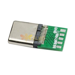 Conector macho USB tipo C folheado a níquel DIP 24 pinos para telefones 20 unidades