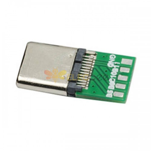 USB Type C ذكر موصل مطلي بالنيكل DIP 24pin للهواتف 20 قطعة