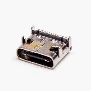PCB 마운트용 USB 타입 C 포트 여성 직각 SMT DIP