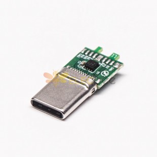 USB Type C Straight 180 Degree Plug 24 Pin Solder Type