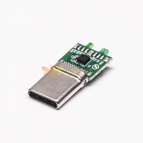 連接器USB Type C公頭接口180度直式焊接
