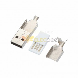 USB 2.0 Tipo A Base macho Tipo de soldadura Base hembra Tipo de cableado con carcasa