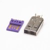 USB A with Shell 4p purple Color A Type Connector