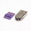 USB A com Shell 4p roxo Cor Tipo A Conector 20pcs
