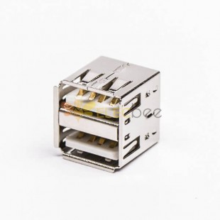 منفذ USB مزدوج أنثى مباشرة من خلال الفتحة لتثبيت PCB 20 قطعة