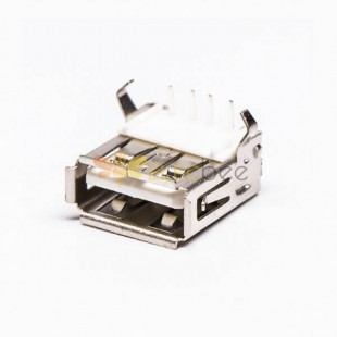 منفذ USB 2.0 أنثى بزاوية قائمة من خلال فتحة بيضاء 20 قطعة