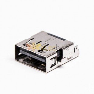 USB Montaggio su foro passante Femmina 2.0 Tipo A 90° Reverse per PCB 20pz