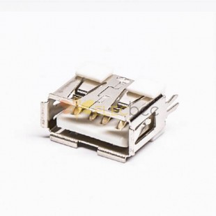 Conector USB tipo A hembra recto para montaje en PCB 20 piezas