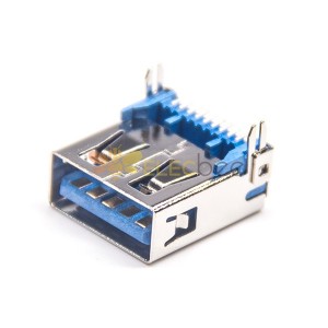 Conector USB 3.0 A Agujero de 90 grados con 9 pines para PCB