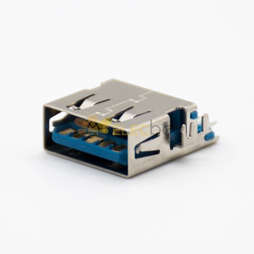 USB 3.0 Um conector em linha reta 9 Pin Feminino Offset Type Montagem