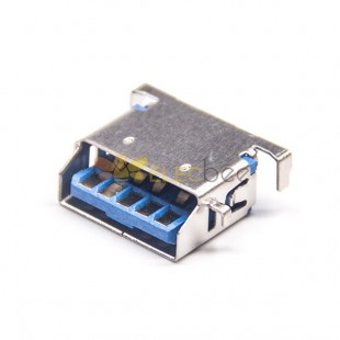 USB 3.0 AF Offset Type 1.86mm Angled 12.5mm Blue USB Connector