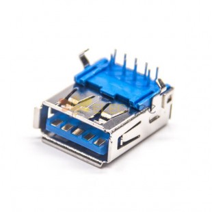 Microconector USB 3.0 tipo fêmea 9p ângulo reto USB A conector 20 unidades