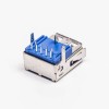 USB 3.0 Bağlantı Noktası Dişi Sağ Açılı Mavi PCB Montaj 20 adet için Açık Delik