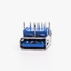 PCB 마운트용 USB 3.0 포트 암 직각 파란색 스루홀 20개