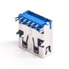 USB 3.0AF, kurzer Typ, 90 Grad, PA9T, blauer Gummikern, 13,7 mm, 20 Stück