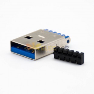 typeA介面USB公頭直式9芯焊接式接線帶線卡