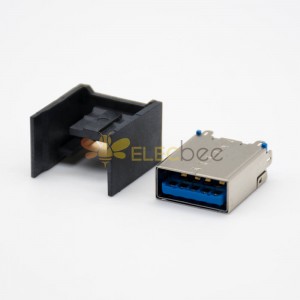 USB A Female Connector Dual 3.0 Straight 9 Pin Through Hole Metal Shell SMT Type