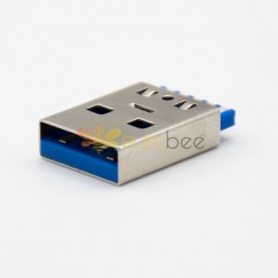 USB tipi 3 Konnektör A Erkek Düz 9 Pin Lehim Tipi