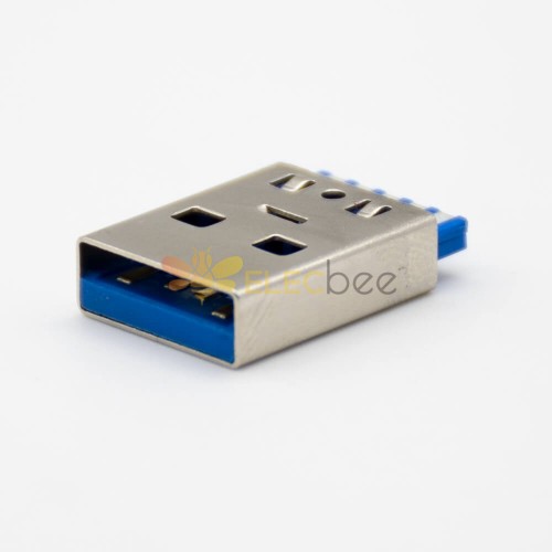 USB tipi 3 Konnektör A Erkek Düz 9 Pin Lehim Tipi