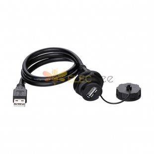 YU-USB Series USB2.0 Female Plug IP67 Waterproof Data Connector 1M Cable