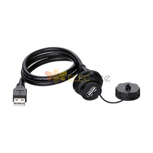 YU-USB Serie USB2.0 Enchufe hembra IP67 Conector de datos a prueba de agua Cable de 1M
