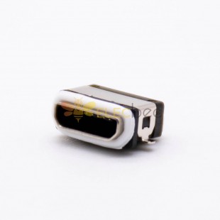 IPX8防水MICRO USB母座B型5芯带白色防水胶圈板上型