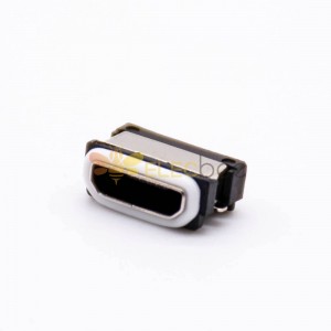 MICRO USB母座防水B型帶防水膠圈IPX8沉板額定電流3A