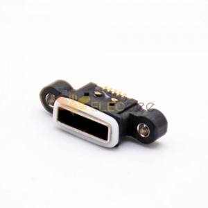 Connecteur étanche MICRO USB IP67 Type AB SMT à 5 broches avec trous de vis avec anneau étanche